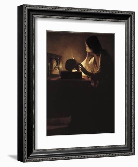 The Repentant Magdalen-Georges de La Tour-Framed Art Print