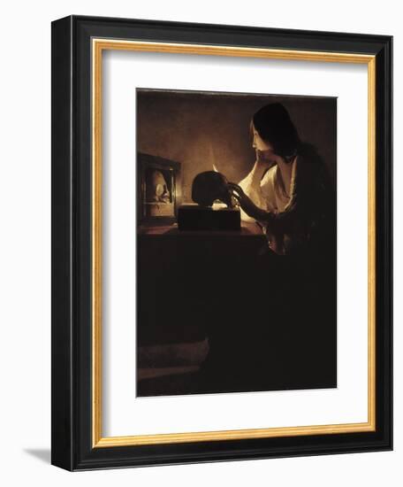 The Repentant Magdalen-Georges de La Tour-Framed Art Print