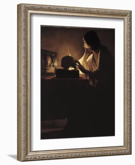 The Repentant Magdalen-Georges de La Tour-Framed Art Print