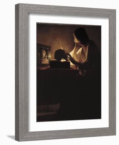 The Repentant Magdalen-Georges de La Tour-Framed Art Print