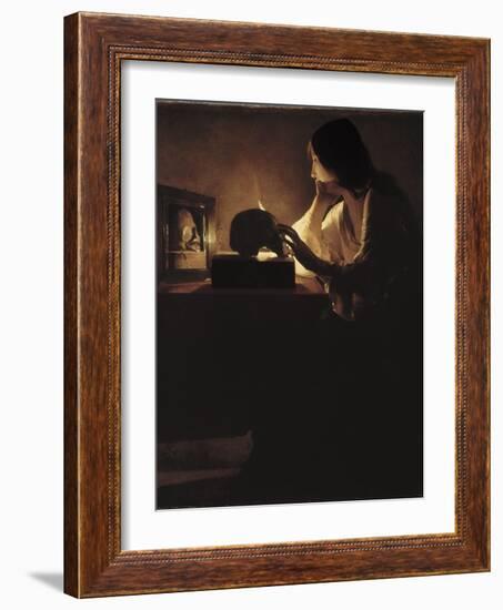 The Repentant Magdalen-Georges de La Tour-Framed Art Print