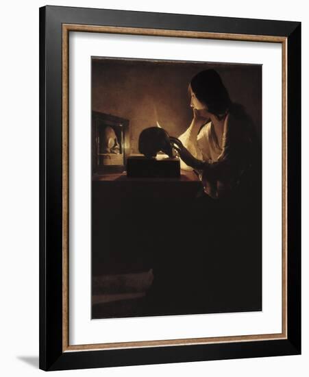 The Repentant Magdalen-Georges de La Tour-Framed Art Print