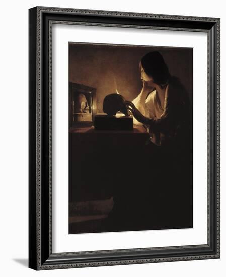 The Repentant Magdalen-Georges de La Tour-Framed Art Print