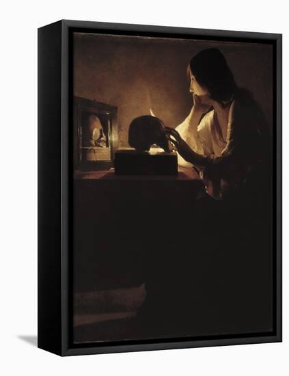 The Repentant Magdalen-Georges de La Tour-Framed Stretched Canvas