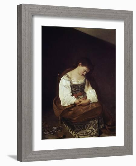 The Repentant Magdalene-Caravaggio-Framed Giclee Print