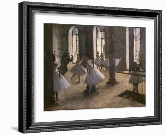 The Repetition at the home of dance. 1873-1875. Oil on canvas.-Edgar Degas-Framed Giclee Print