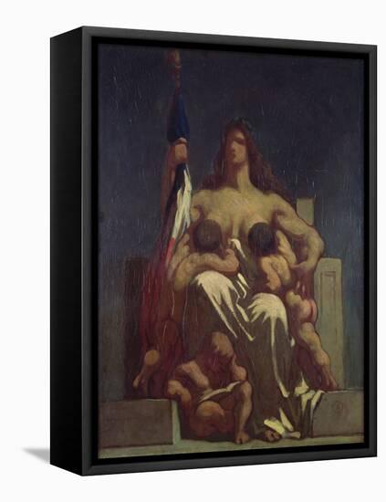 The Republic (Sketch), 1848 (Oil on Canvas)-Honore Daumier-Framed Premier Image Canvas