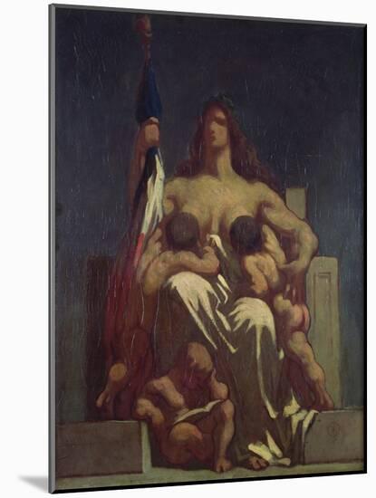 The Republic (Sketch), 1848 (Oil on Canvas)-Honore Daumier-Mounted Giclee Print