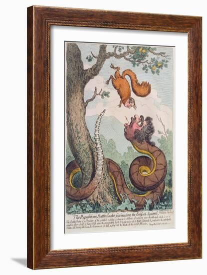The Republican Rattle-Snake Fascinating the Bedford Squirrel, Published by Hannah Humphrey in 1795-James Gillray-Framed Giclee Print