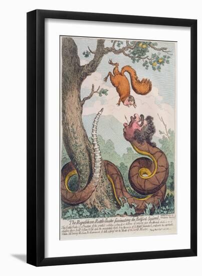 The Republican Rattle-Snake Fascinating the Bedford Squirrel, Published by Hannah Humphrey in 1795-James Gillray-Framed Giclee Print