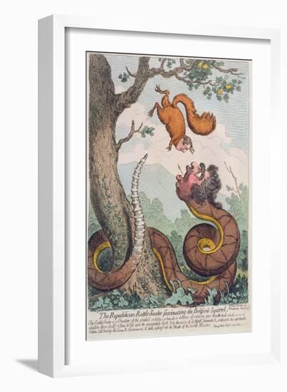 The Republican Rattle-Snake Fascinating the Bedford Squirrel, Published by Hannah Humphrey in 1795-James Gillray-Framed Giclee Print