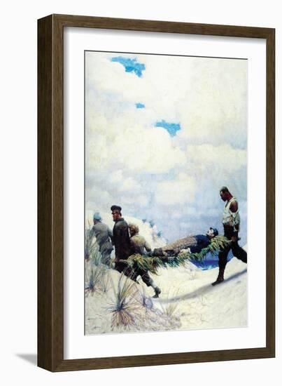 The Rescue of Captain Harding-Newell Convers Wyeth-Framed Art Print