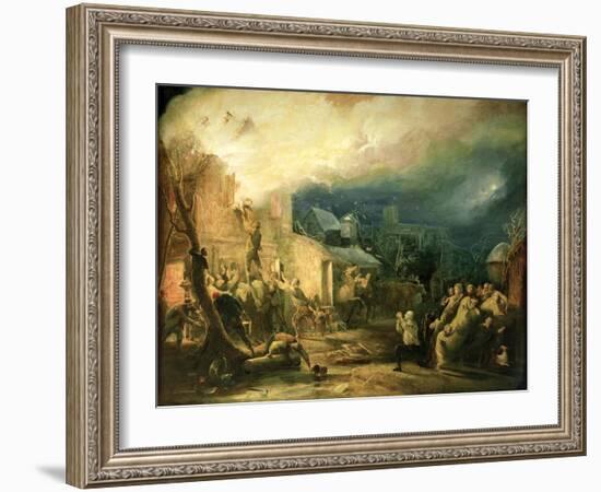 The Rescue of John Wesley from the Epworth Rectory Fire, 1840-Henry Perlee Parker-Framed Giclee Print