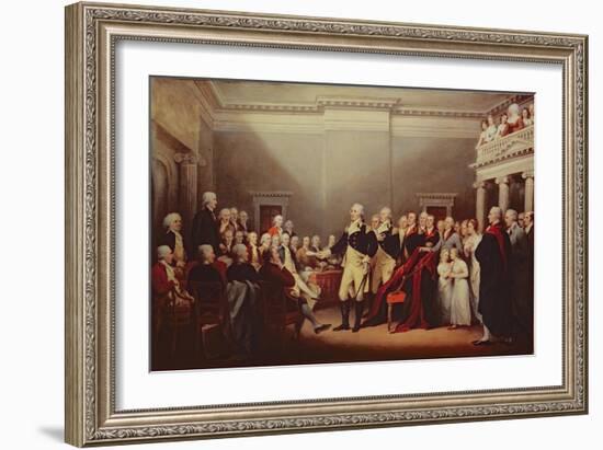 The Resignation of George Washington on 23rd December 1783, C.1822-John Trumbull-Framed Giclee Print