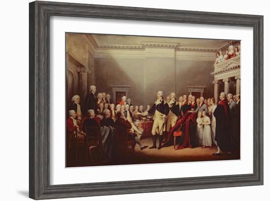 The Resignation of George Washington on 23rd December 1783, C.1822-John Trumbull-Framed Giclee Print