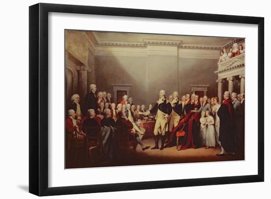 The Resignation of George Washington on 23rd December 1783, C.1822-John Trumbull-Framed Giclee Print