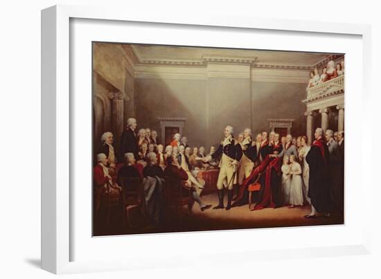 The Resignation of George Washington on 23rd December 1783, C.1822-John Trumbull-Framed Giclee Print