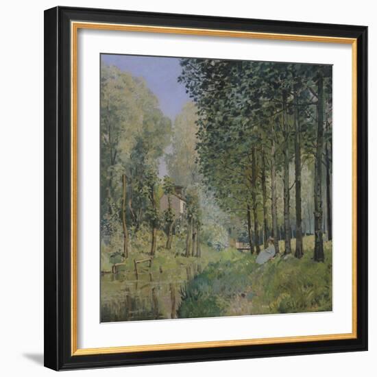 The Rest by the Stream. Edge of the Wood, 1872-Alfred Sisley-Framed Giclee Print