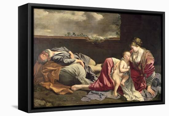 The Rest on the Flight into Egypt, 1628-Orazio Gentileschi-Framed Premier Image Canvas