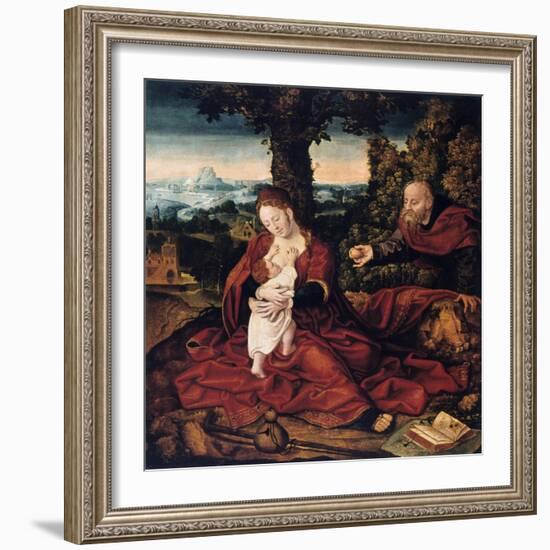 The Rest on the Flight into Egypt, 16th Century-Bernaert Van Orley-Framed Giclee Print