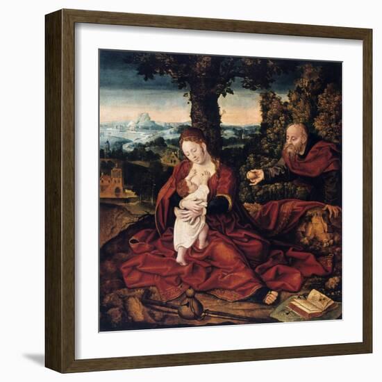 The Rest on the Flight into Egypt, 16th Century-Bernaert Van Orley-Framed Giclee Print