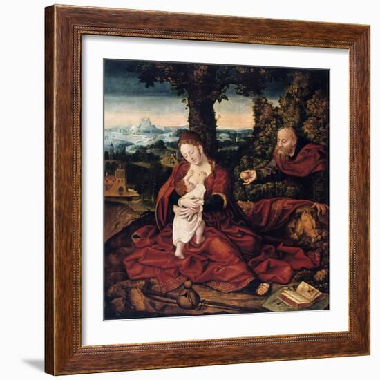 The Rest on the Flight into Egypt, 16th Century-Bernaert Van Orley-Framed Giclee Print