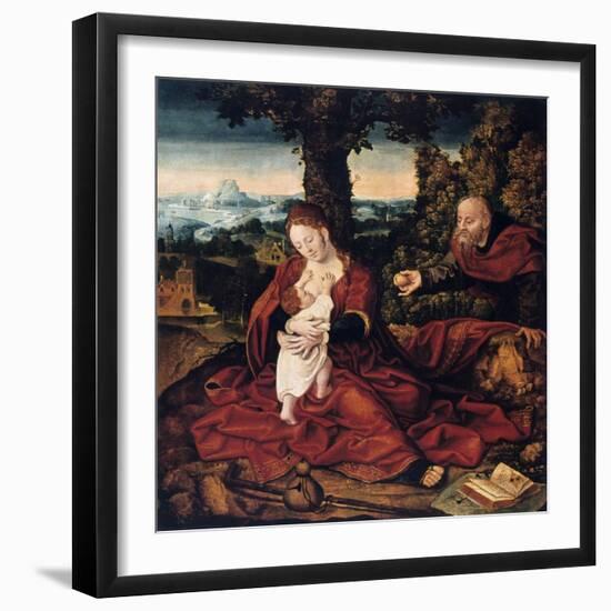 The Rest on the Flight into Egypt, 16th Century-Bernaert Van Orley-Framed Giclee Print