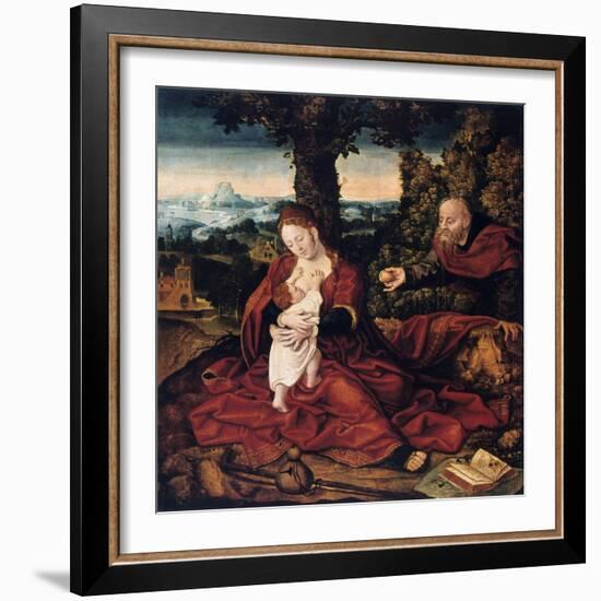 The Rest on the Flight into Egypt, 16th Century-Bernaert Van Orley-Framed Giclee Print