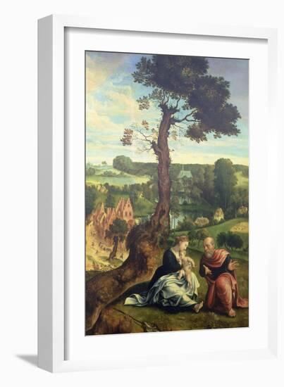 The Rest on the Flight into Egypt, C.1534-40 (Panel)-Pieter Coecke van Aelst-Framed Giclee Print