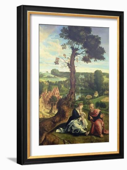 The Rest on the Flight into Egypt, C.1534-40 (Panel)-Pieter Coecke van Aelst-Framed Giclee Print