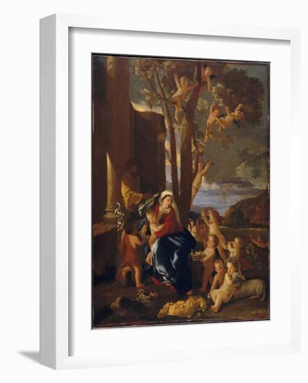 The Rest on the Flight into Egypt, c.1627-Nicolas Poussin-Framed Giclee Print
