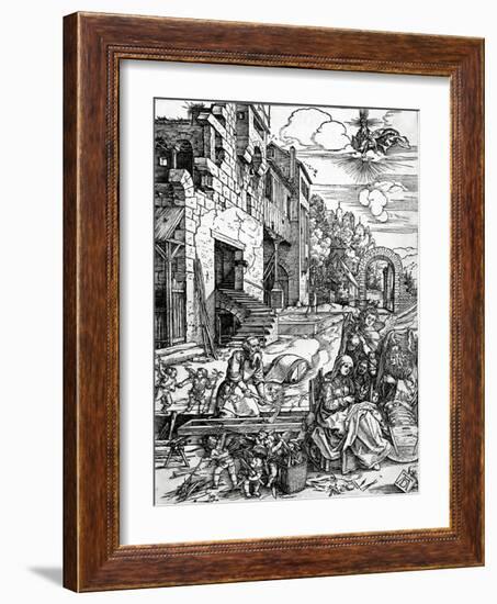 The Rest on the Flight into Egypt, from the 'Life of the Virgin' Series, 1511 (Woodcut)-Albrecht Dürer-Framed Giclee Print