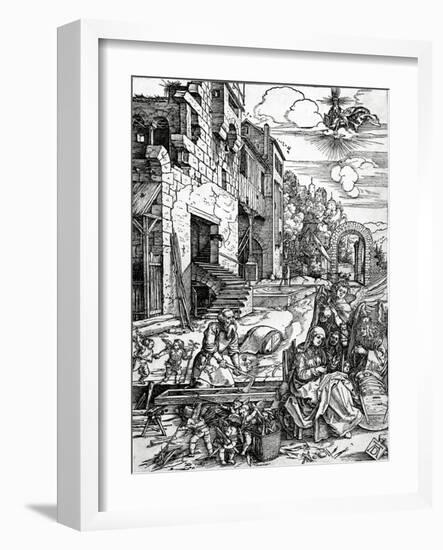 The Rest on the Flight into Egypt, from the 'Life of the Virgin' Series, 1511 (Woodcut)-Albrecht Dürer-Framed Giclee Print