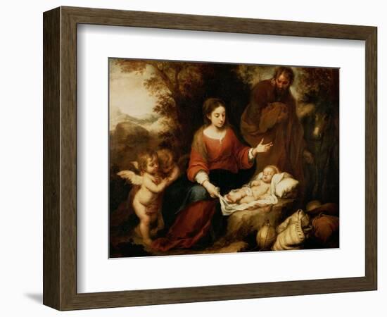 The Rest on the Flight Into Egypt-Bartolome Esteban Murillo-Framed Giclee Print