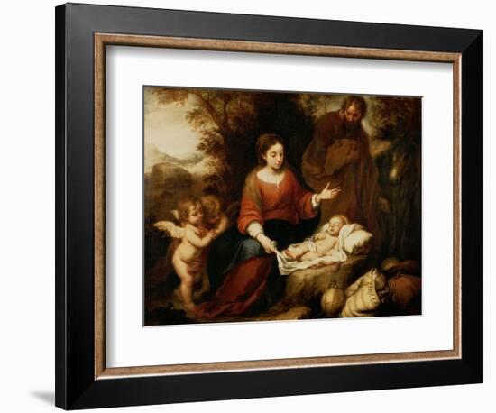 The Rest on the Flight Into Egypt-Bartolome Esteban Murillo-Framed Giclee Print