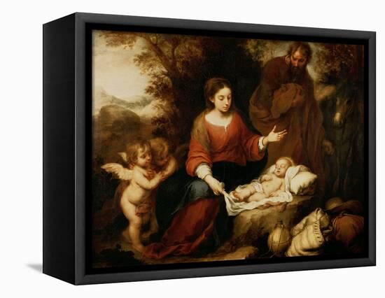 The Rest on the Flight Into Egypt-Bartolome Esteban Murillo-Framed Premier Image Canvas