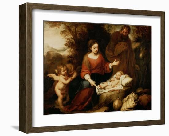 The Rest on the Flight Into Egypt-Bartolome Esteban Murillo-Framed Giclee Print