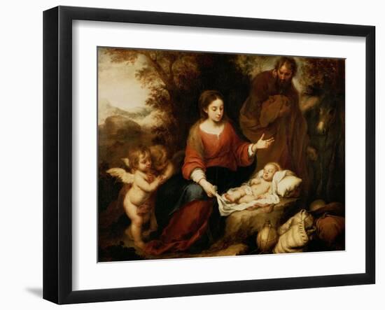 The Rest on the Flight Into Egypt-Bartolome Esteban Murillo-Framed Giclee Print