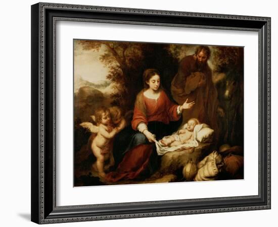 The Rest on the Flight Into Egypt-Bartolome Esteban Murillo-Framed Giclee Print