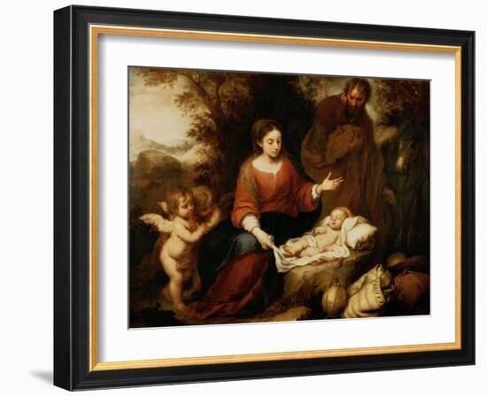 The Rest on the Flight Into Egypt-Bartolome Esteban Murillo-Framed Giclee Print