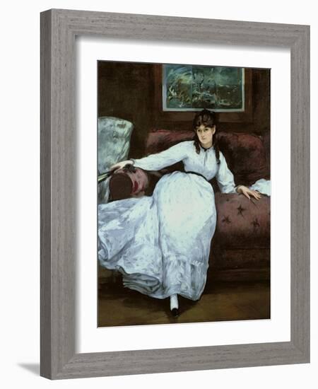 The Rest, Portrait of Berthe Morisot, 1870-Edouard Manet-Framed Giclee Print