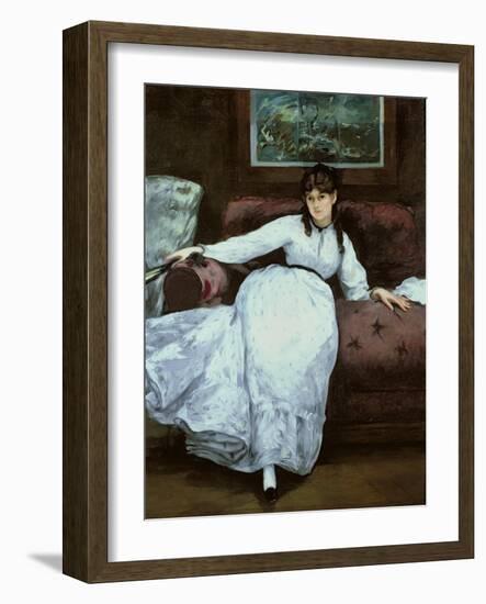 The Rest, Portrait of Berthe Morisot, 1870-Edouard Manet-Framed Giclee Print