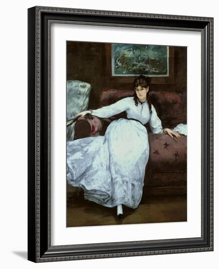 The Rest, Portrait of Berthe Morisot, 1870-Edouard Manet-Framed Giclee Print