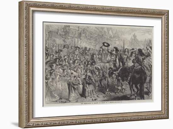 The Restoration of Charles II-Sir John Gilbert-Framed Giclee Print