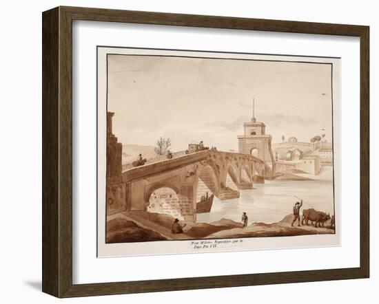 The Restoration of Ponte Milvio by Pope Pius Vii, 1833-Agostino Tofanelli-Framed Giclee Print