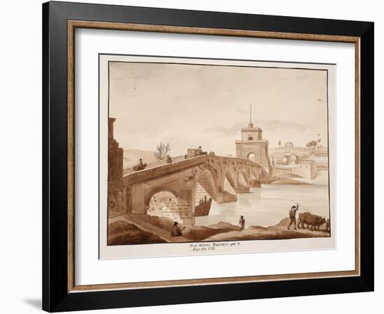 The Restoration of Ponte Milvio by Pope Pius Vii, 1833-Agostino Tofanelli-Framed Giclee Print