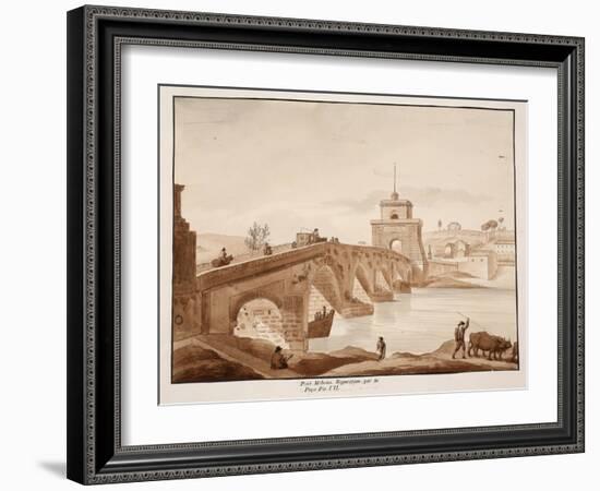 The Restoration of Ponte Milvio by Pope Pius Vii, 1833-Agostino Tofanelli-Framed Giclee Print