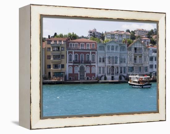 The Restored Waterfront Buildings of Yenikoy on the Bosphorus, Istanbul, Turkey, Europe-Martin Child-Framed Premier Image Canvas