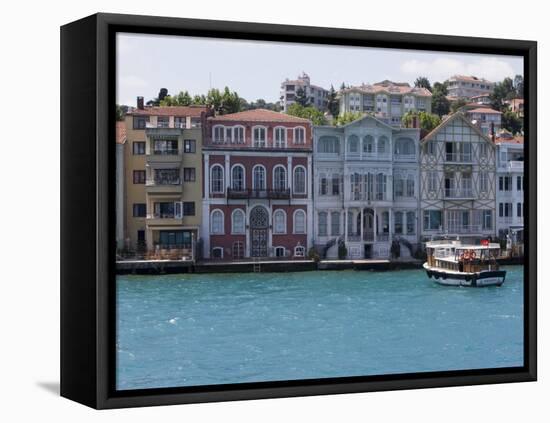 The Restored Waterfront Buildings of Yenikoy on the Bosphorus, Istanbul, Turkey, Europe-Martin Child-Framed Premier Image Canvas