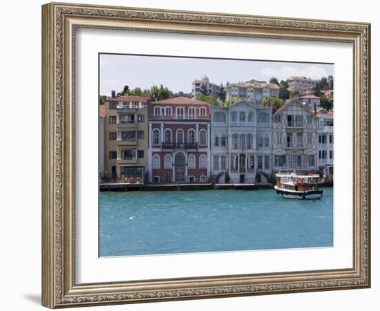 The Restored Waterfront Buildings of Yenikoy on the Bosphorus, Istanbul, Turkey, Europe-Martin Child-Framed Photographic Print